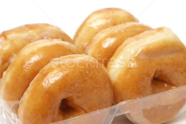 Donuts half dozijn pack voedsel dessert Stockfoto © AlphaBaby