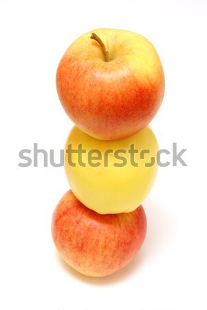 Leragasztott középső citromsárga alma kettő piros Stock fotó © AlphaBaby