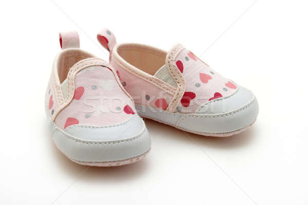 Kislány cipők pár lánycsecsemők fehér baba Stock fotó © AlphaBaby