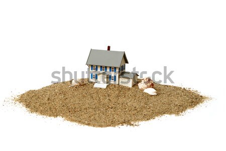 Strandhaus erschossen Modell Haus Sand Stock foto © AlphaBaby