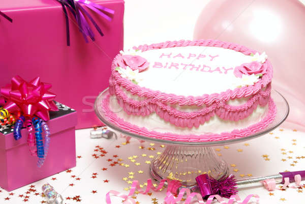 Filles fête d'anniversaire coloré scène fille alimentaire [[stock_photo]] © AlphaBaby