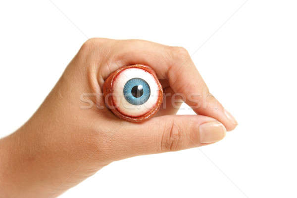Tart szemgolyó személy kéz orvosi kék Stock fotó © AlphaBaby