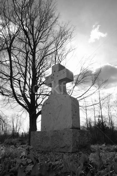 Lápida sepulcral edad tranquilo sol cruz sol Foto stock © AlphaBaby