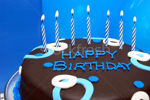 Desejo bolo de aniversário velas especial comida Foto stock © AlphaBaby