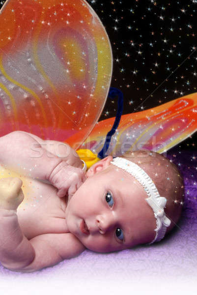 Fairy geboren cute weinig magisch plaats Stockfoto © AlphaBaby