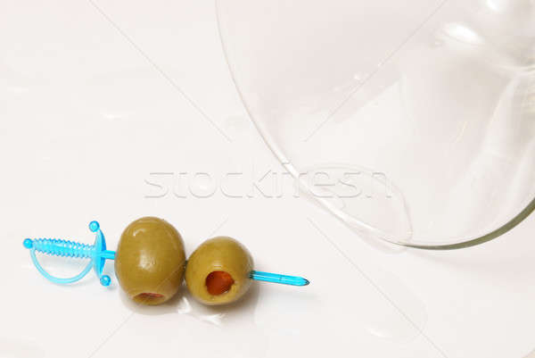 Martini olive garnir sur verre fête [[stock_photo]] © AlphaBaby