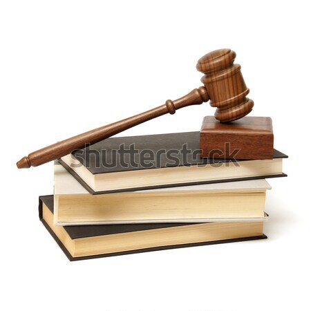 Tanul törvény izolált köteg könyvek fából készült Stock fotó © AlphaBaby