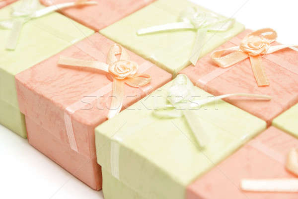 Foto stock: Joyas · cajas · rosa · verde · boda