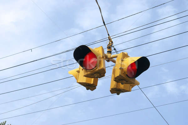 Four Way Red Traffic Light Stock photo © AlphaBaby