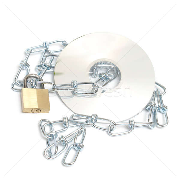 безопасность данных блокировка цепь данные диск Сток-фото © AlphaBaby