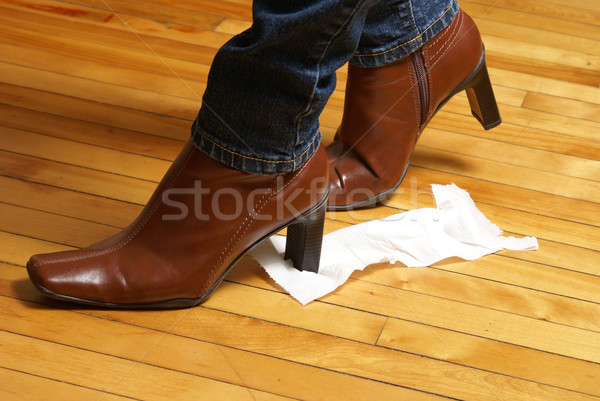 Donna pezzo carta igienica fondo boot ragazza Foto d'archivio © AlphaBaby