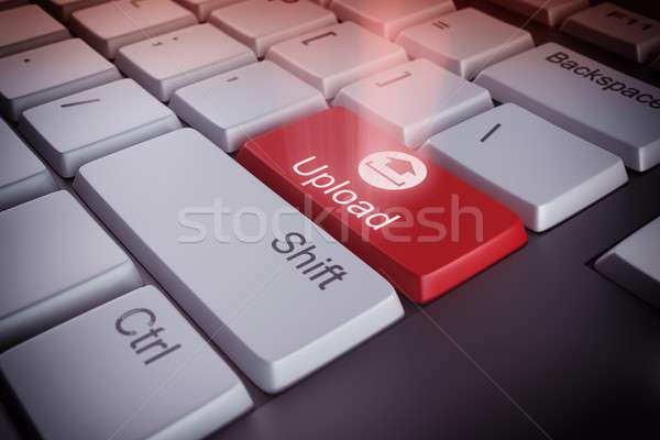 アップロード キー コンピュータのキーボード 赤 ビジネス コンピュータ ストックフォト © alphaspirit