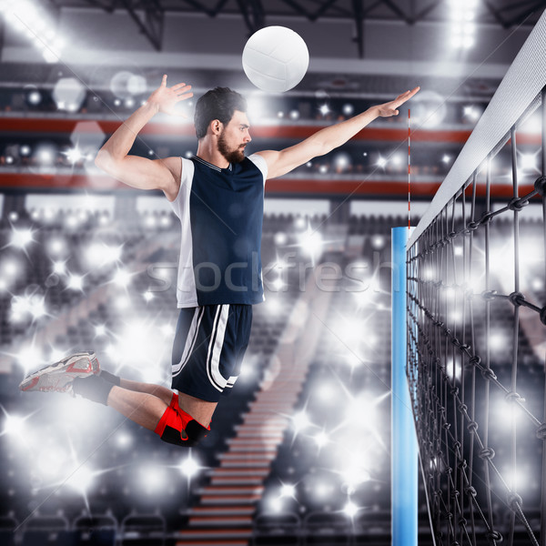 Speler bal volleybal man opleiding spelen Stockfoto © alphaspirit