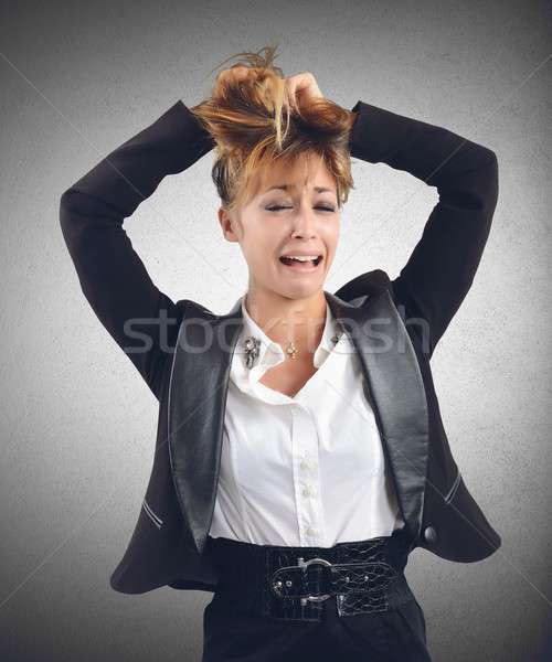 Désespérée femme d'affaires travaux affaires Scream stress [[stock_photo]] © alphaspirit