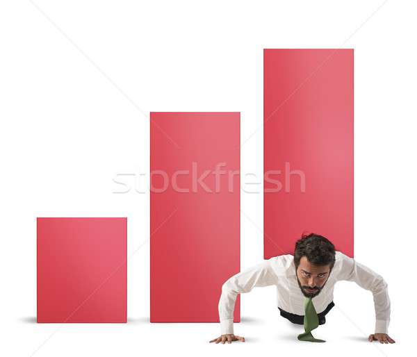 Profit kimerültség üzletember statisztikai görbület pénz Stock fotó © alphaspirit