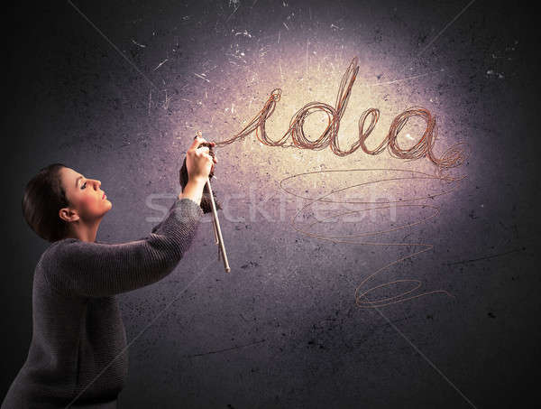 Foto stock: Coser · idea · mujer · croché · palabra · mundo