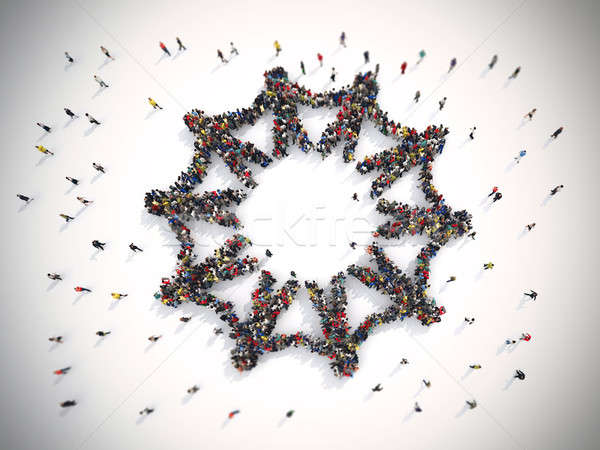 3D solidaritate lume mulţime oameni Imagine de stoc © alphaspirit