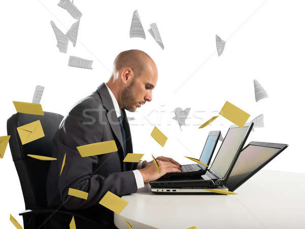 Despair and stress for spam e-mail Stock photo © alphaspirit