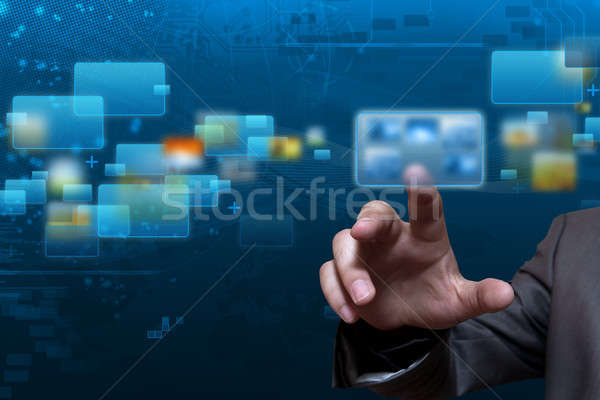 De streaming tela tecnologia futurista tela sensível ao toque exibir Foto stock © alphaspirit