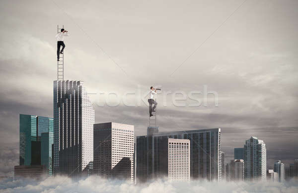 Business people look far for new business. Concept of new opportunities Stock photo © alphaspirit