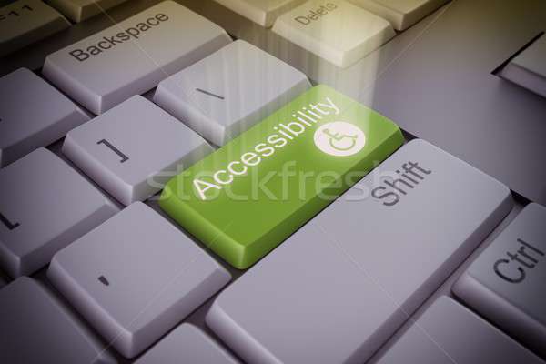Sleutel groene business computer internet Stockfoto © alphaspirit
