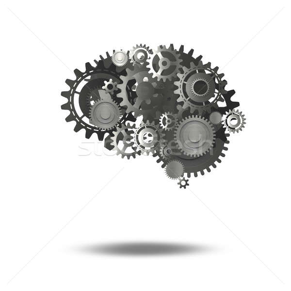 Gears mechanism brain 3D Rendering Stock photo © alphaspirit