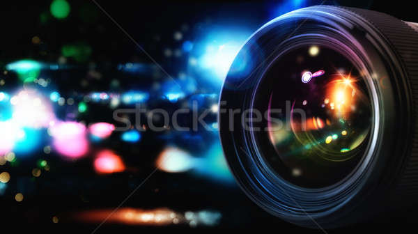 Profesional obiectiv reflex aparat foto efecte de lumină Imagine de stoc © alphaspirit