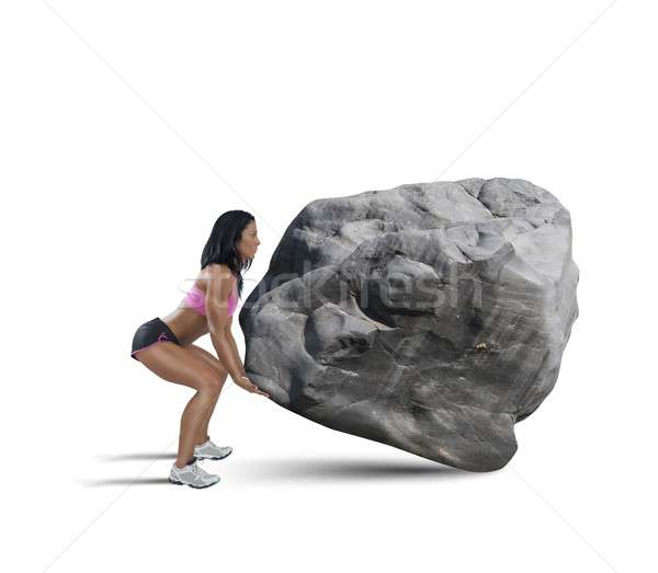Power of muscular woman Stock photo © alphaspirit