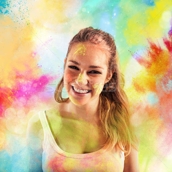 Joy colored powders Stock photo © alphaspirit