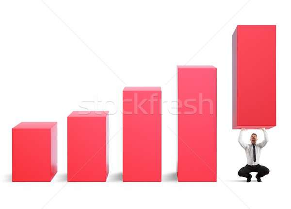 Business strongman lifts statistics Stock photo © alphaspirit