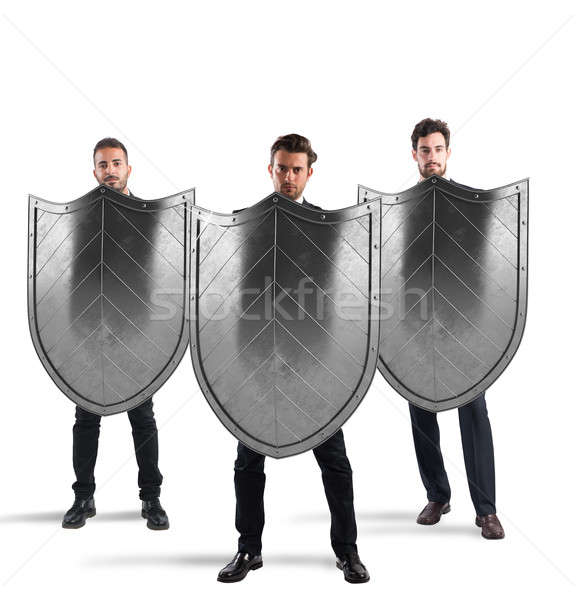 Veiligheid bescherming business zakenlieden defensie wereld Stockfoto © alphaspirit
