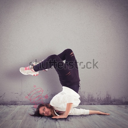 Tancerz dziewczyna breakdance kobieta muzyki dance Zdjęcia stock © alphaspirit