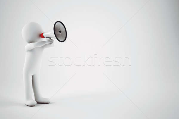 Speak with megaphone. 3D Rendering Stock photo © alphaspirit