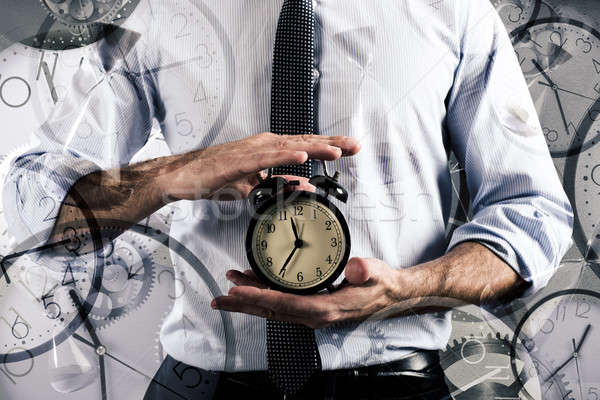 Gecikme zaman saat işadamı çalar saat ofis Stok fotoğraf © alphaspirit