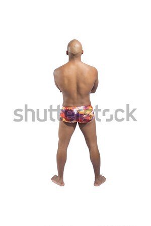 Foto stock: Homem · negro · maiô · branco · praia · homem · viajar