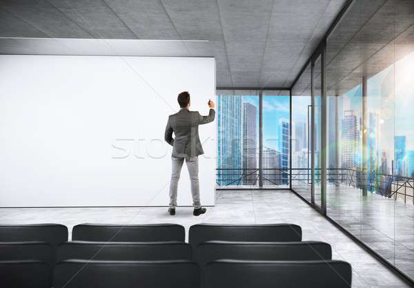 Tárgyalóterem konferencia sikeres üzletember ír férfi Stock fotó © alphaspirit