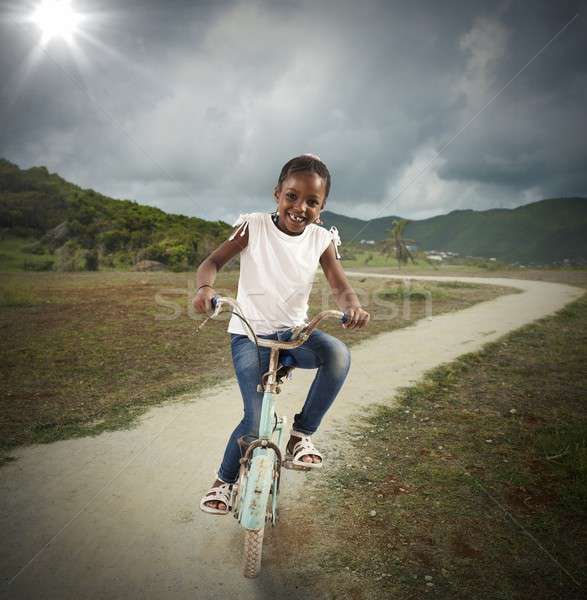 Bicycle of little girl Stock photo © alphaspirit