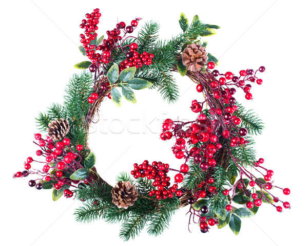 Christmas wreath decoration Stock photo © alphaspirit