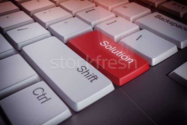 ソリューション キー コンピュータのキーボード 赤 ビジネス コンピュータ ストックフォト © alphaspirit