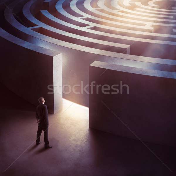 [[stock_photo]]: Entrée · compliqué · labyrinthe · affaires · circulaire · recherche