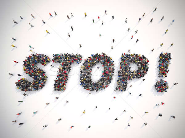 3D Rendering of people stop concept Stock photo © alphaspirit