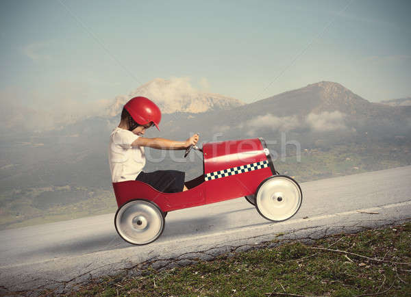 Compete with children car Stock photo © alphaspirit