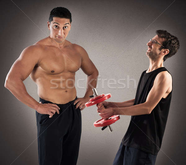 健身房 教練 尷尬 男孩 男子 商業照片 © alphaspirit