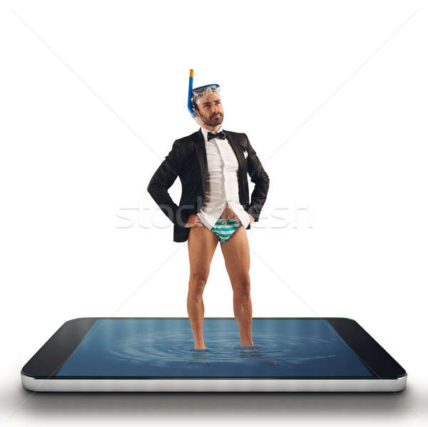 Stockfoto: Zakenman · helpen · web · smartphone · mobiele · telefoon · business