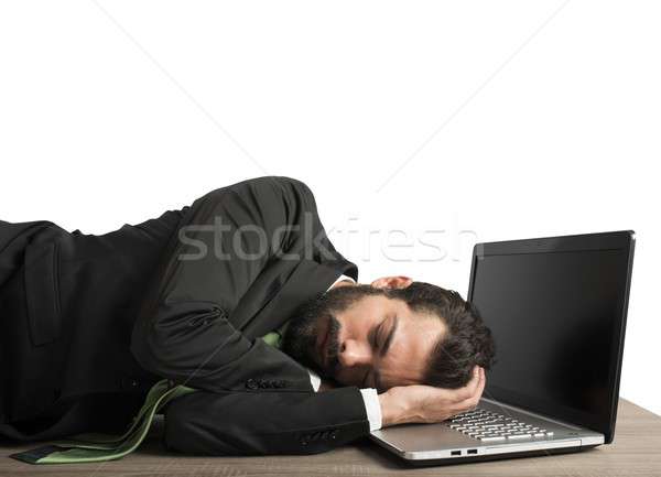 Workload businessman sleeping Stock photo © alphaspirit