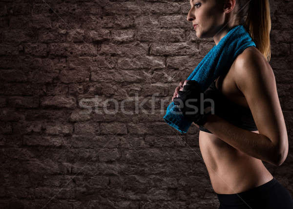 Determinated girl at the gym ready to start fitness lesson Stock photo © alphaspirit
