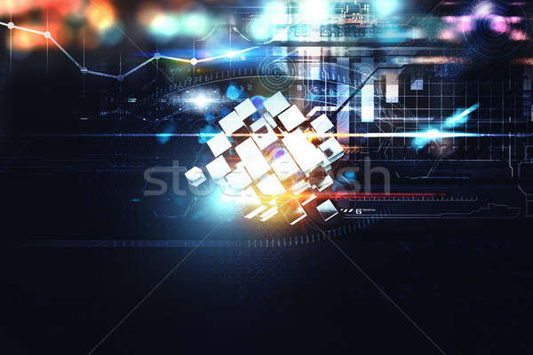 Innovatie digitale wereld 3D abstract Stockfoto © alphaspirit