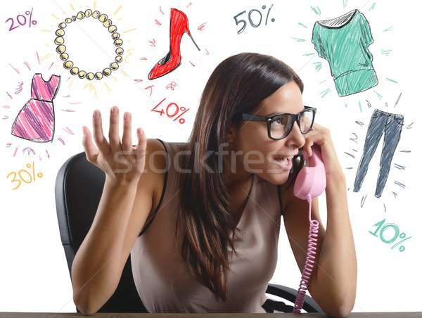 женщину говорить продажи друга телефон Сток-фото © alphaspirit
