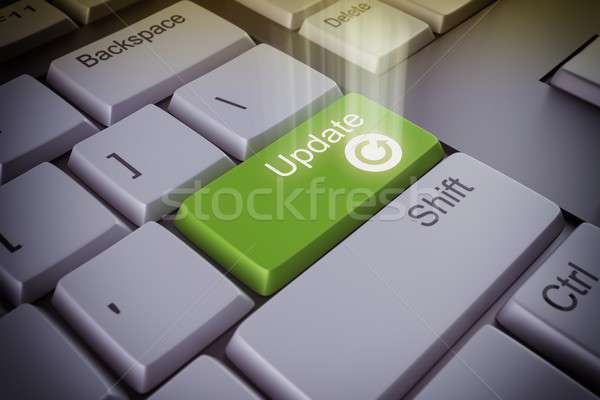 Actualizar clave verde negocios ordenador Foto stock © alphaspirit