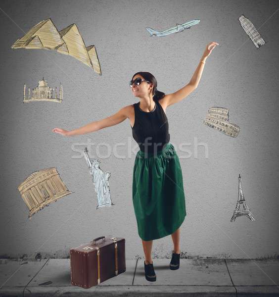 Dreamy elegant tourist Stock photo © alphaspirit